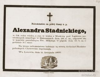 Zdjęcie powstańca styczniowego Aleksander Stadnicki