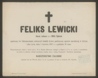 Zdjęcie powstańca styczniowego Feliks Lewicki