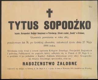 Zdjęcie powstańca styczniowego Tytus Sopodźko