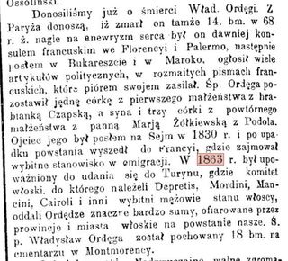 Zdjęcie powstańca styczniowego Władysław Ordęga 