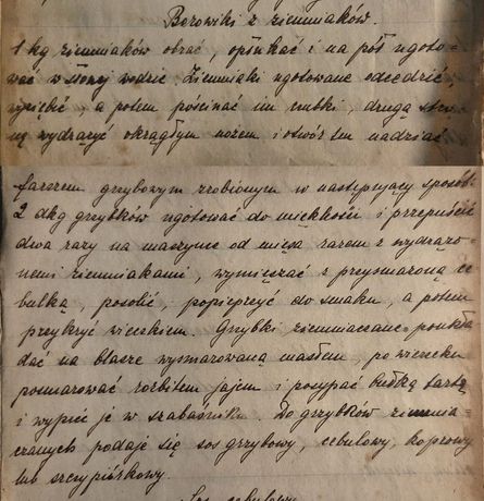 rękopis przepisu