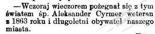 Zdjęcie powstańca styczniowego Aleksander Cymer