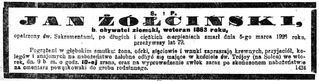 Zdjęcie powstańca styczniowego Jan Żółciński