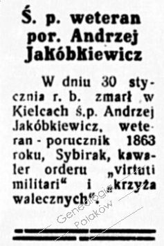 Zdjęcie powstańca styczniowego Andrzej Jakóbkiewicz
