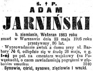 Zdjęcie powstańca styczniowego Adam Jarniński