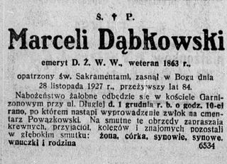 Zdjęcie powstańca styczniowego Marceli Dąbkowski