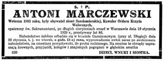 Zdjęcie powstańca styczniowego Antoni Marczewski