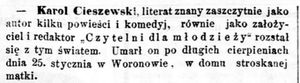 Karol Cieszewski - nekrolog