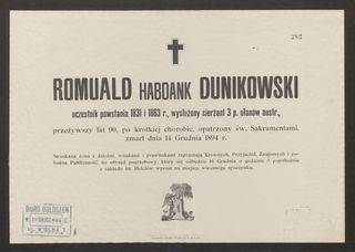 Zdjęcie powstańca styczniowego Romuald Dunikowski