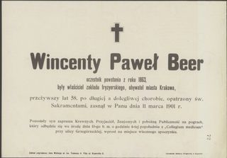 Zdjęcie powstańca styczniowego Wincenty Paweł Beer