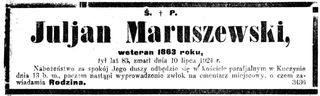 Zdjęcie powstańca styczniowego Julian Maruszewski
