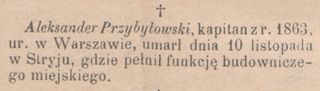 Zdjęcie powstańca styczniowego Aleksadner Przybyłowski