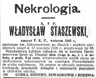 Zdjęcie powstańca styczniowego Władysław Staszewski
