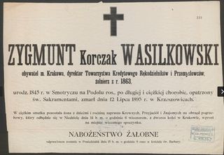 Zdjęcie powstańca styczniowego Zygmunt Wasilkowski