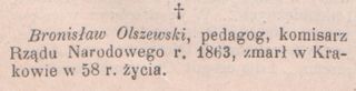 Zdjęcie powstańca styczniowego Bronisław Olszewski