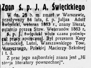 Zdjęcie powstańca styczniowego Julian Adolf Święcicki