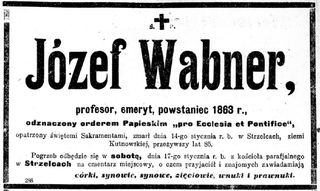 Zdjęcie powstańca styczniowego Józef Wabner