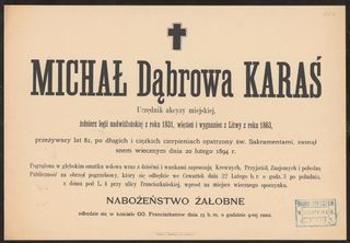 Zdjęcie powstańca styczniowego Michał  Karaś 