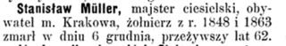 Zdjęcie powstańca styczniowego Stanisław  Muller