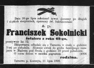 Zdjęcie powstańca styczniowego Franciszek Sokolnicki