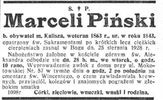 Zdjęcie powstańca styczniowego Marceli Piński