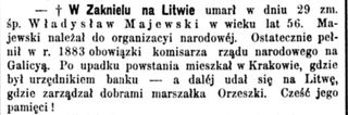 Zdjęcie powstańca styczniowego Władysław (5) Majewski