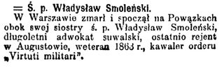 Zdjęcie powstańca styczniowego Władysław Smoleński