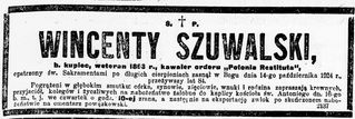 Zdjęcie powstańca styczniowego Wincenty Szuwalski