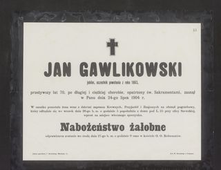 Zdjęcie powstańca styczniowego Jan Gawlikowski