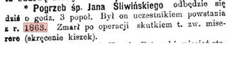 Zdjęcie powstańca styczniowego Jan Śliwiński 