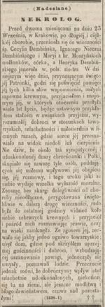 Nekrolog Cecylii Dembińskiej