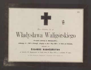 Zdjęcie powstańca styczniowego Władysław Waligórski