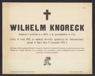 Zdjęcie powstańca styczniowego Wilhelm Knoreck