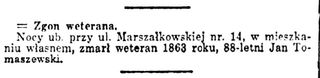 Zdjęcie powstańca styczniowego Jan Tomaszewski
