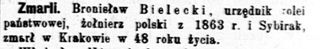 Zdjęcie powstańca styczniowego Bronisław Bielecki