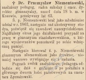 Zdjęcie powstańca styczniowego Przemysław Niementowski