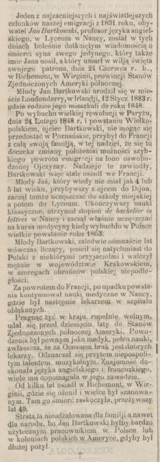 Zdjęcie powstańca styczniowego Jan Bartkowski