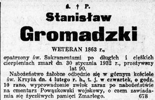 Zdjęcie powstańca styczniowego Stanisław Gromadzki