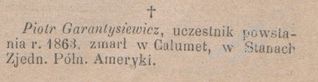 Zdjęcie powstańca styczniowego Piotr Garyantesiewicz