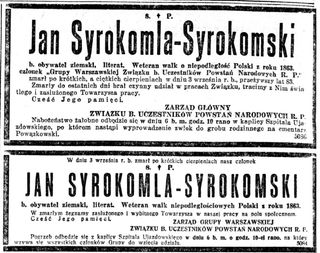 Zdjęcie powstańca styczniowego Jan Syrokomla